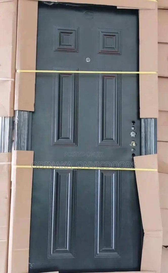 7ft By 3ft Harmony Steel Door Black (6 Panel)