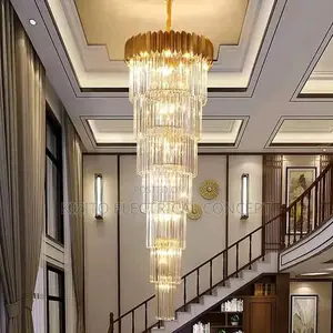 600*1800 LED Spiral Crystal Gold Chandalier Decor Sconce