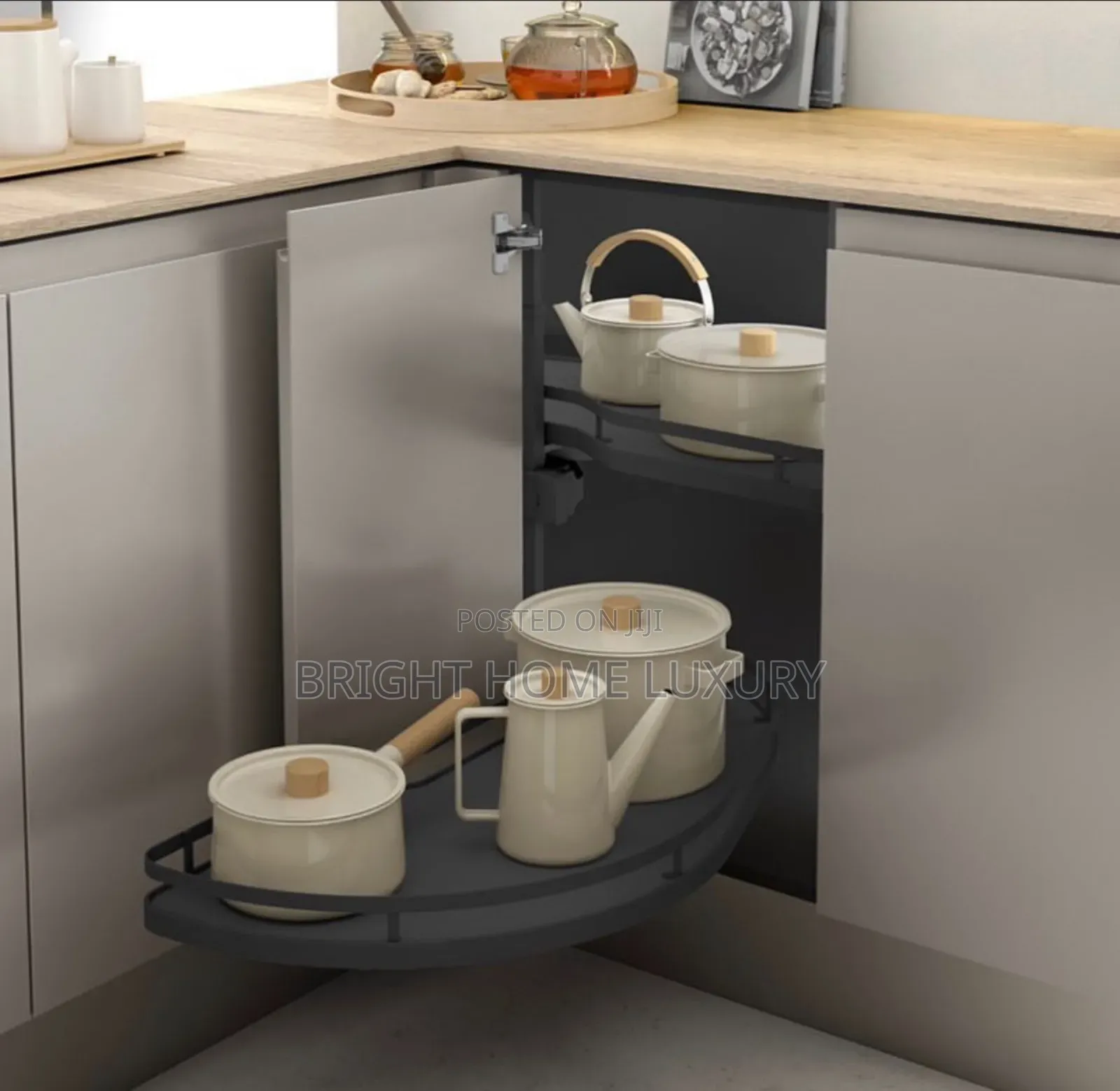 Kitchen Corner Cabinet Pot and Pan Pull Out Storage Rack
