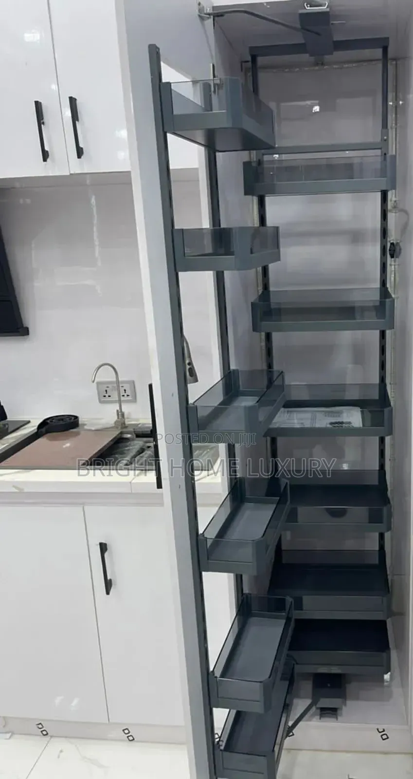 Luxury Kitchen Pantry Unit Organizer Glass Series