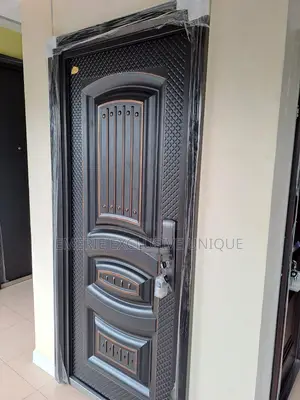 3ft/Black Galvanized Steel Security Door