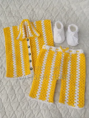 Crochet Granny Stripe Sleeveless Shirt Short