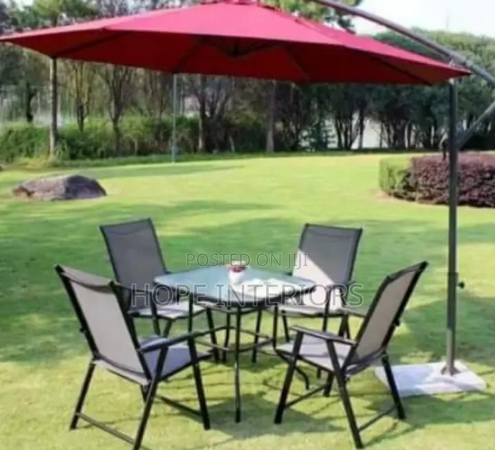 Umbrella and Table and Chairs