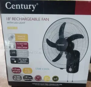 Century 18" Rechargeable Wall Fan With LED Light