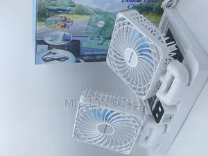Unique Double Head Solar Rechargeable Fan