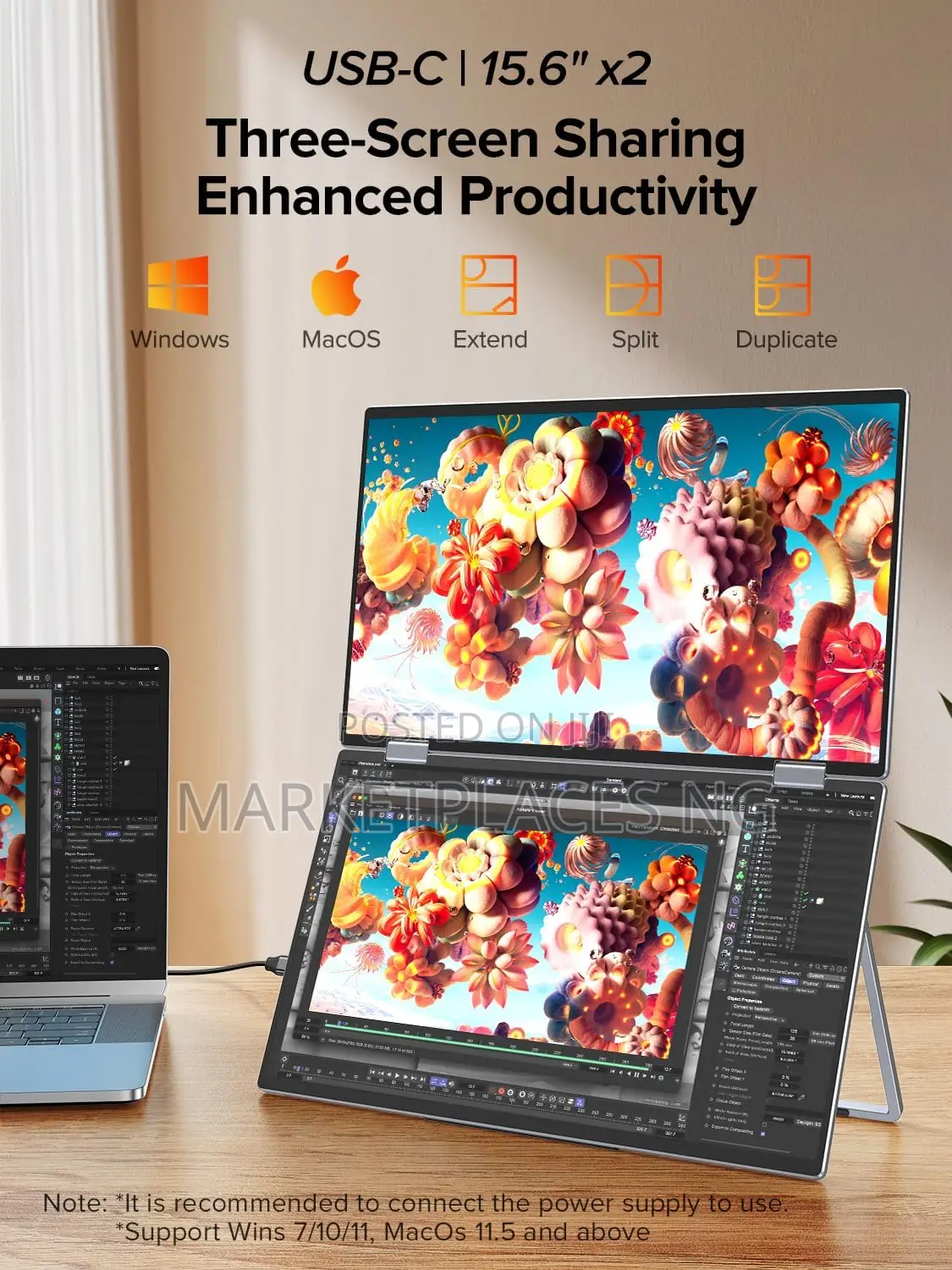 UPERFECT Delta Dual Screen Folding Portable Monitor