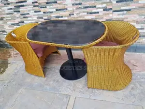 Quality Bamboo Frames Chair Set With Table Glass Top
