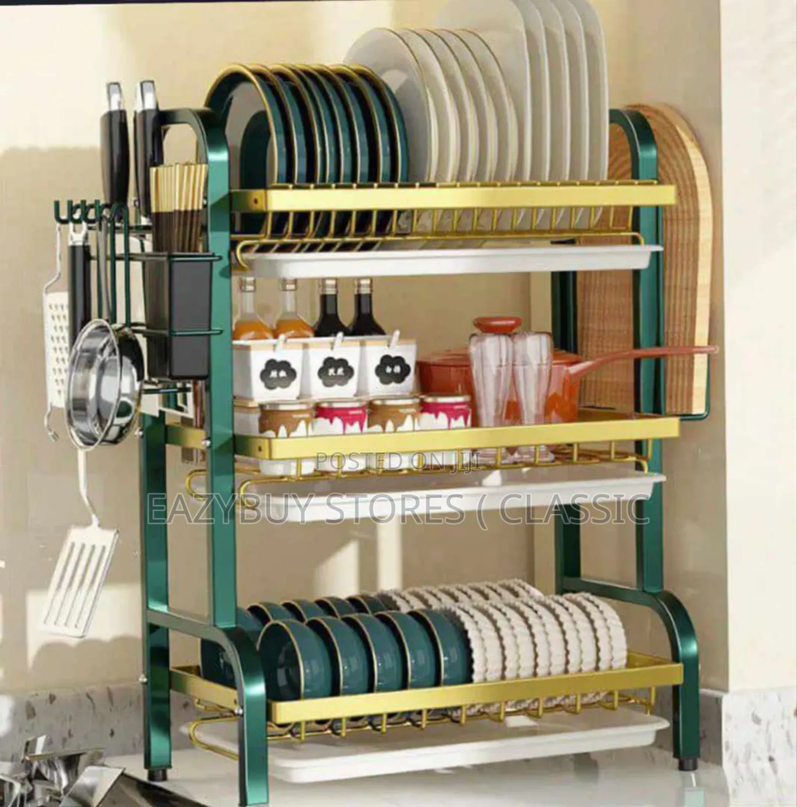 Stainless Dish/Plates Rack With Tray
