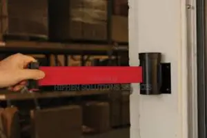 Stainless Steel Rope Safety Barriers With 6.5ft Red Belt