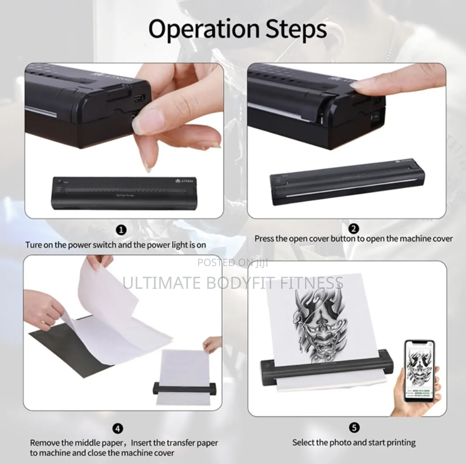 Brand New ATS886 Bluetooth Wireless Tattoo Stencil Printer
