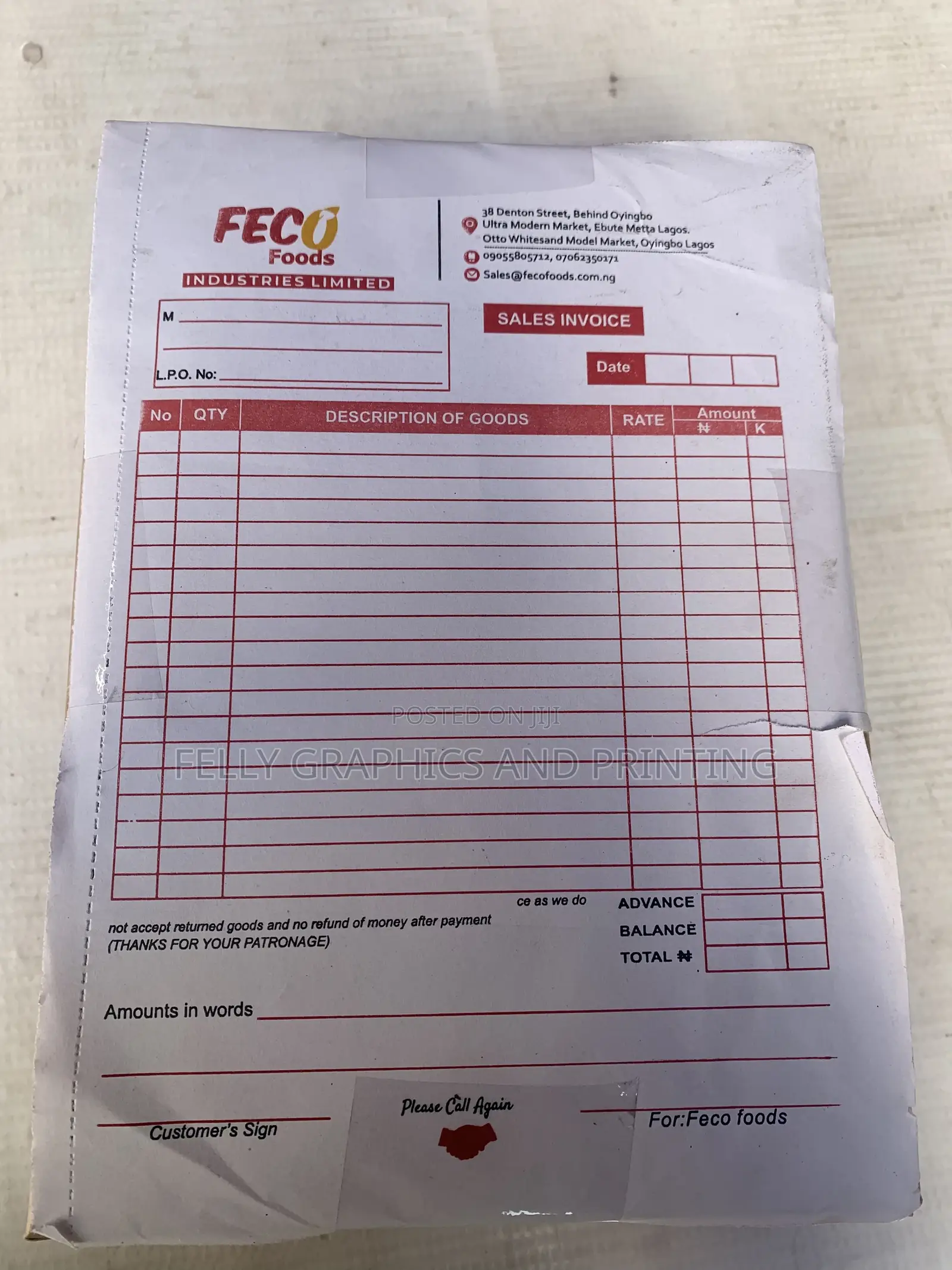 I Print On Invoice
