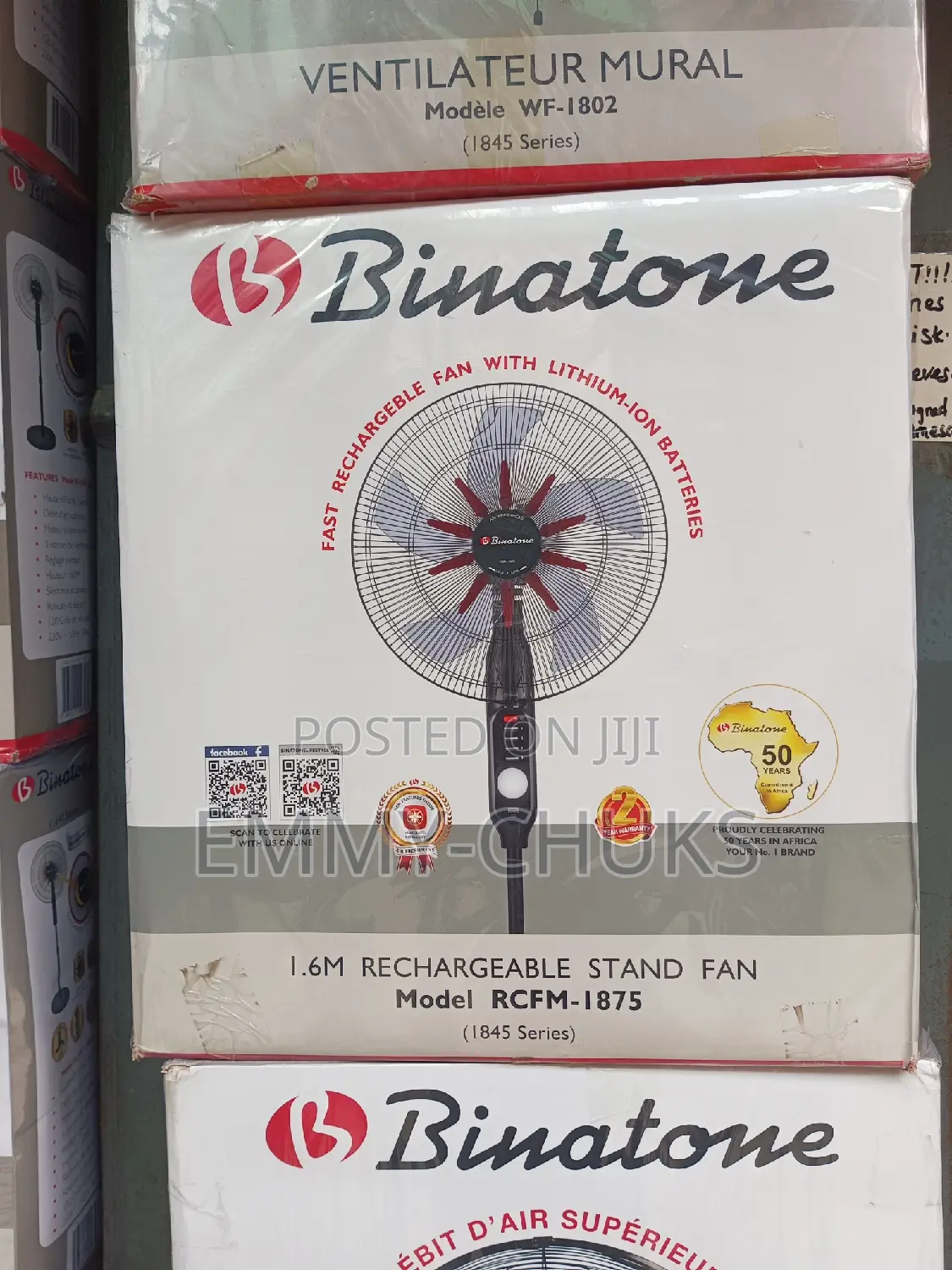 Powerful Binatione Rechargeable Fan