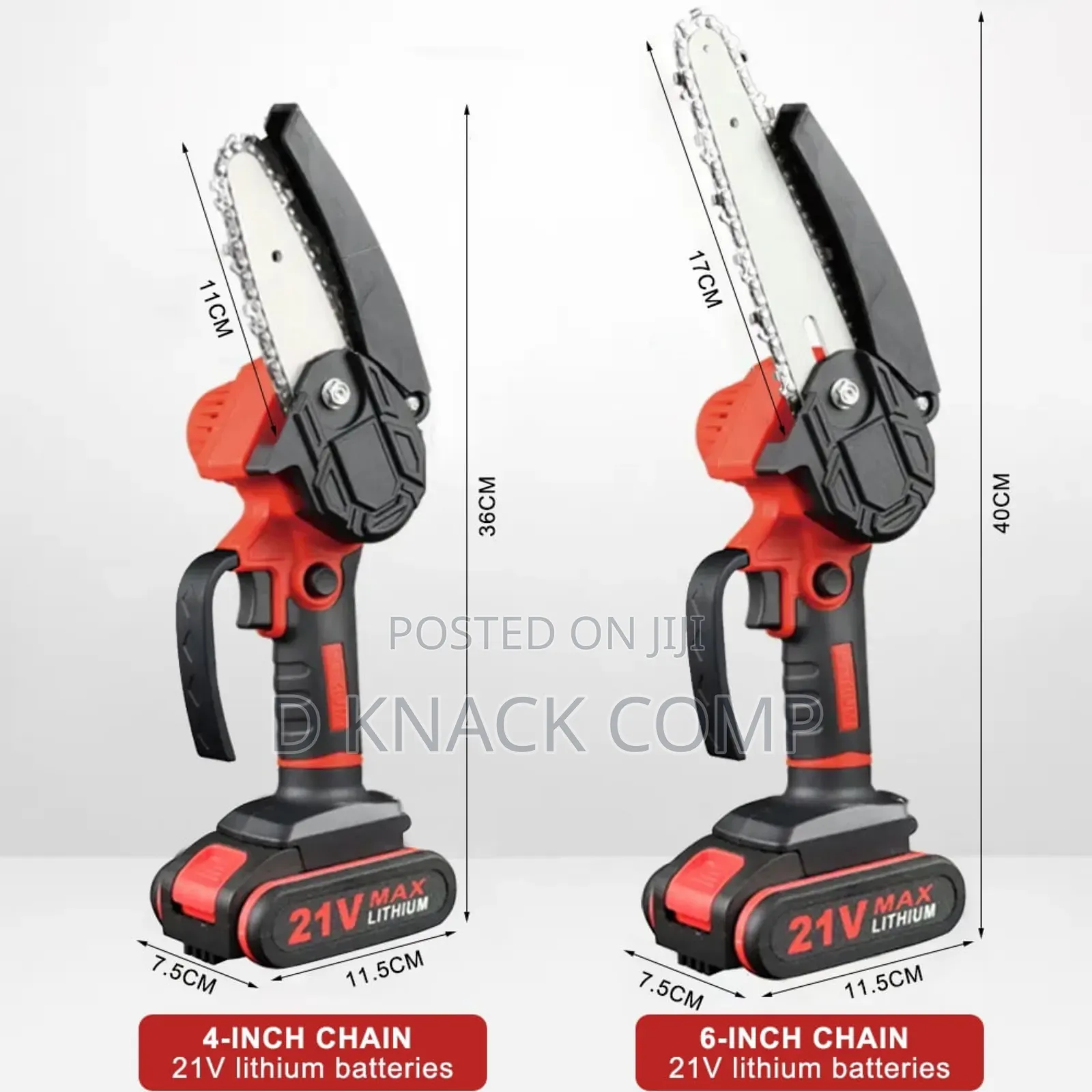 21V Rechargeable Chainsaw 4/6 Inches for Wood Cutting