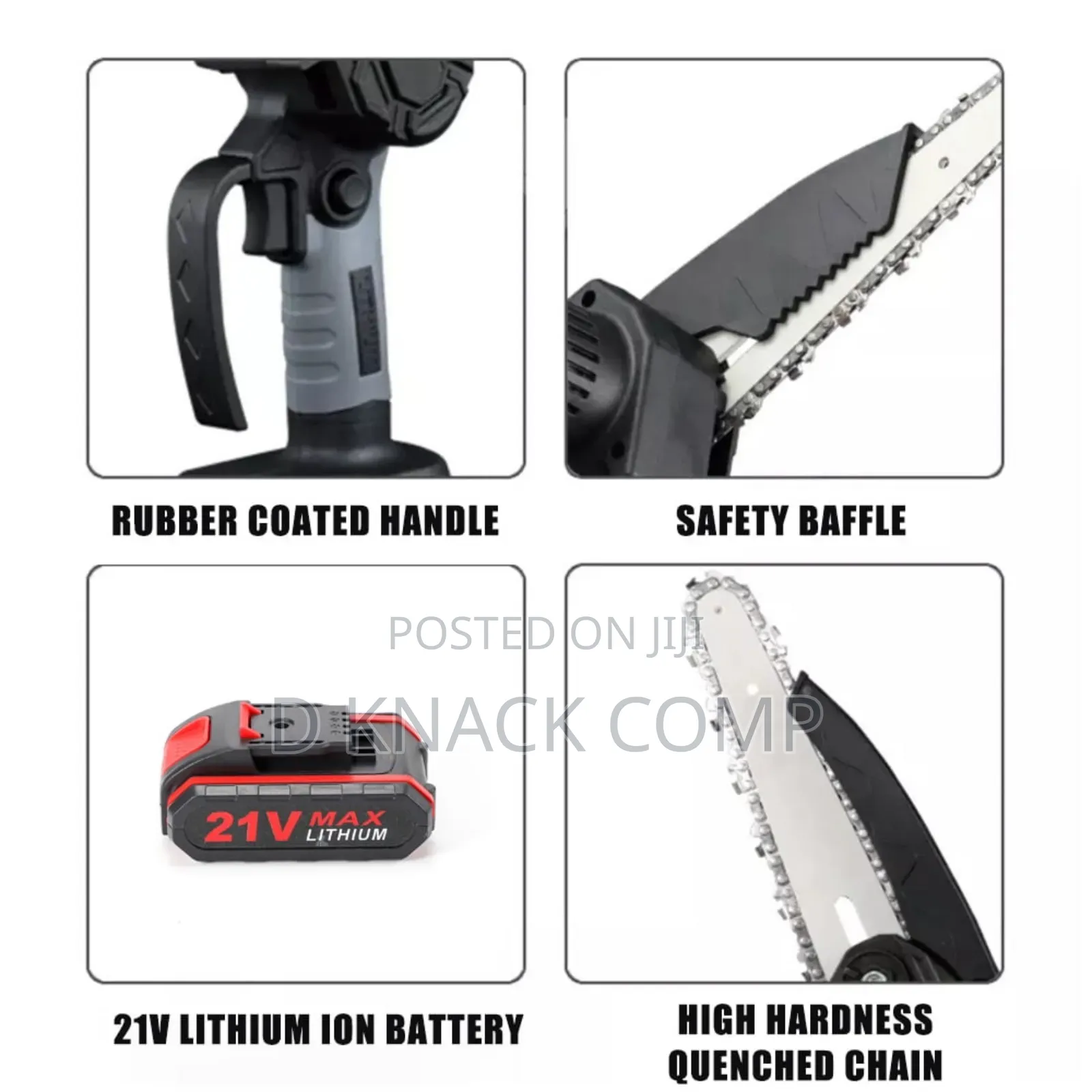 21V Rechargeable Chainsaw 4/6 Inches for Wood Cutting