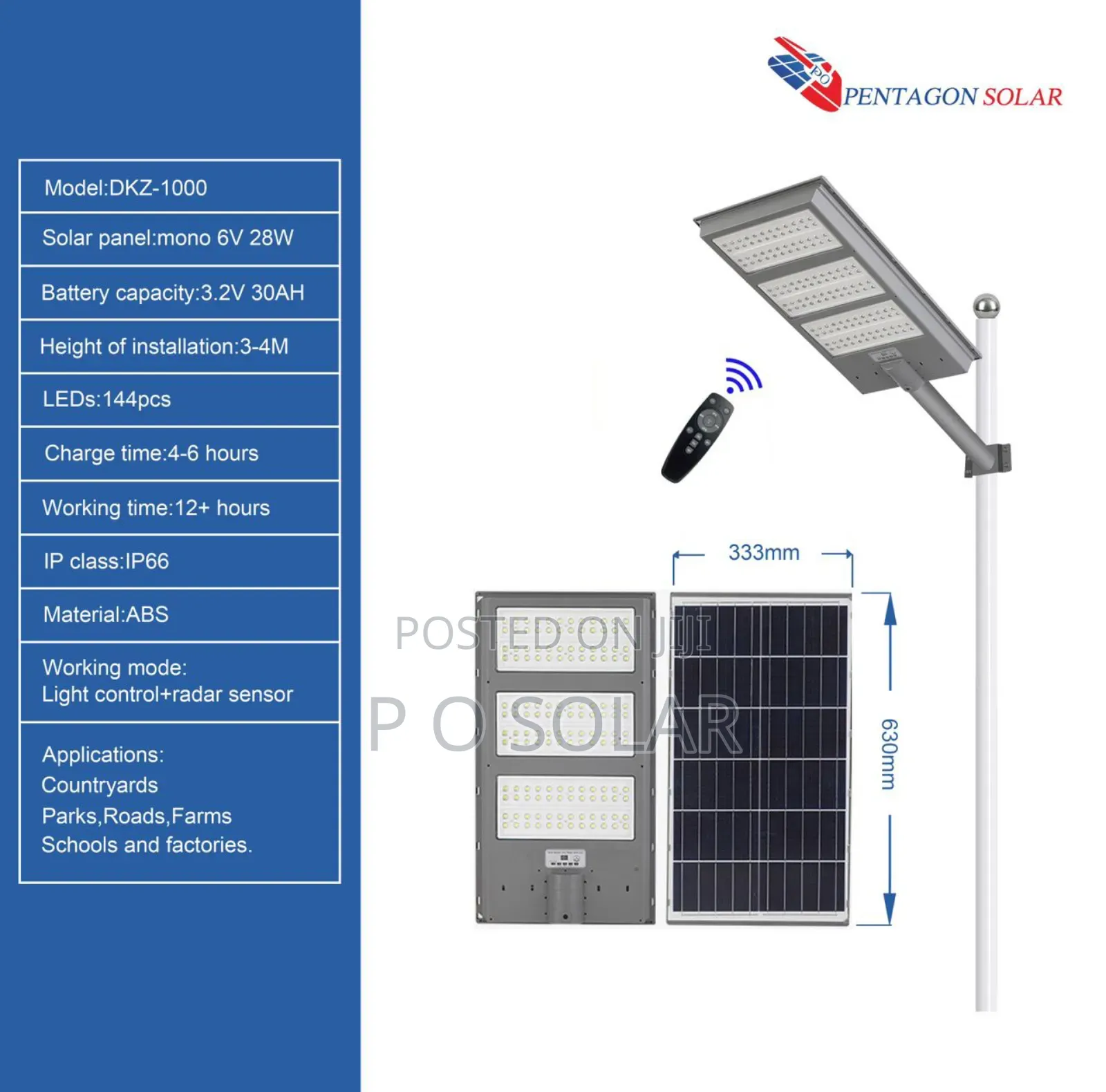 3 Bold Line All in One Pre Industrial Solar Light