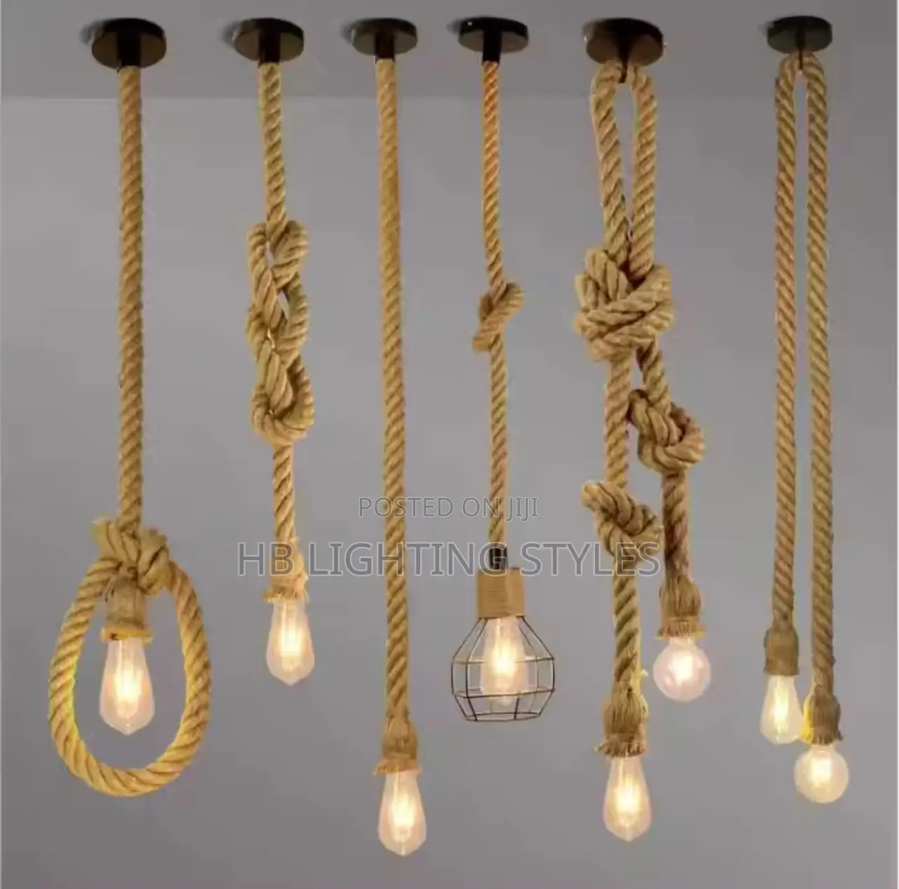 Vintage Hemp Rope Pendant Lamp