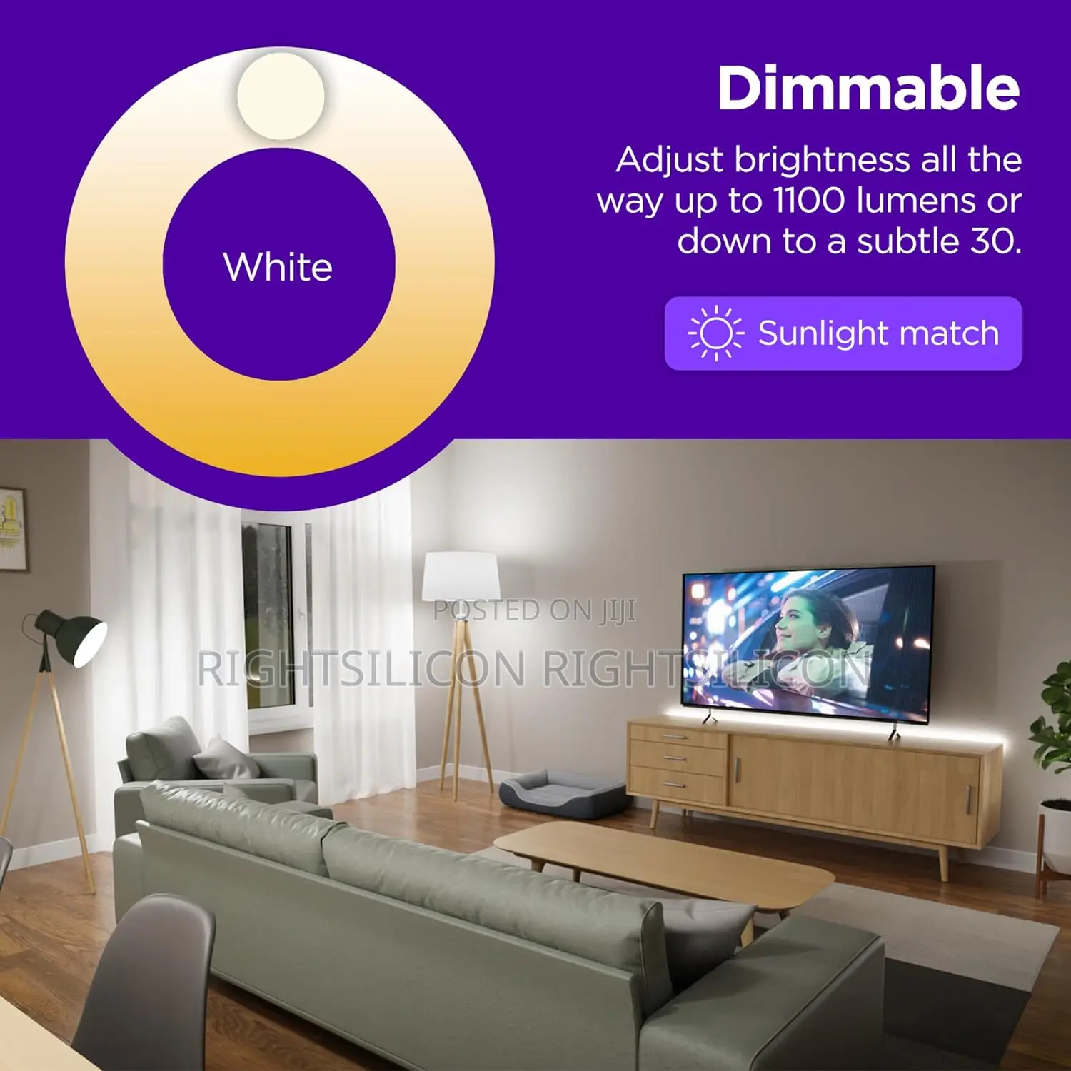 USA Roku Smart Light Bulbs (Color, 1-Pack) - Dimmable