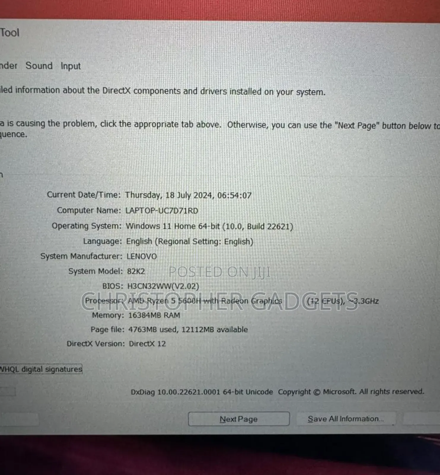 New Laptop Lenovo Ideapad Gaming 3 16GB AMD Ryzen 5 SSD 256GB
