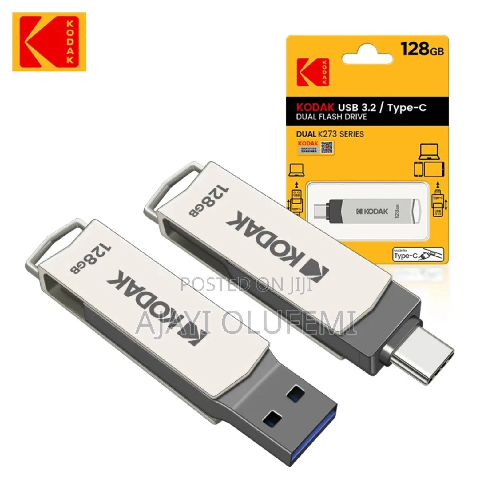 KODAK Type C / USB 3.2 Metal Flash Drives (32,64 126GB).