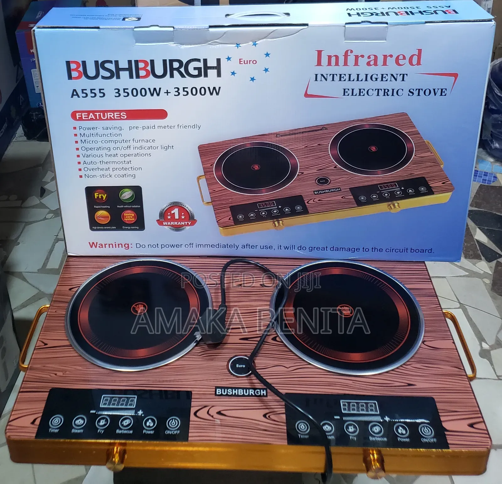 BUSHBURGH Infrared Double Electric Cooker