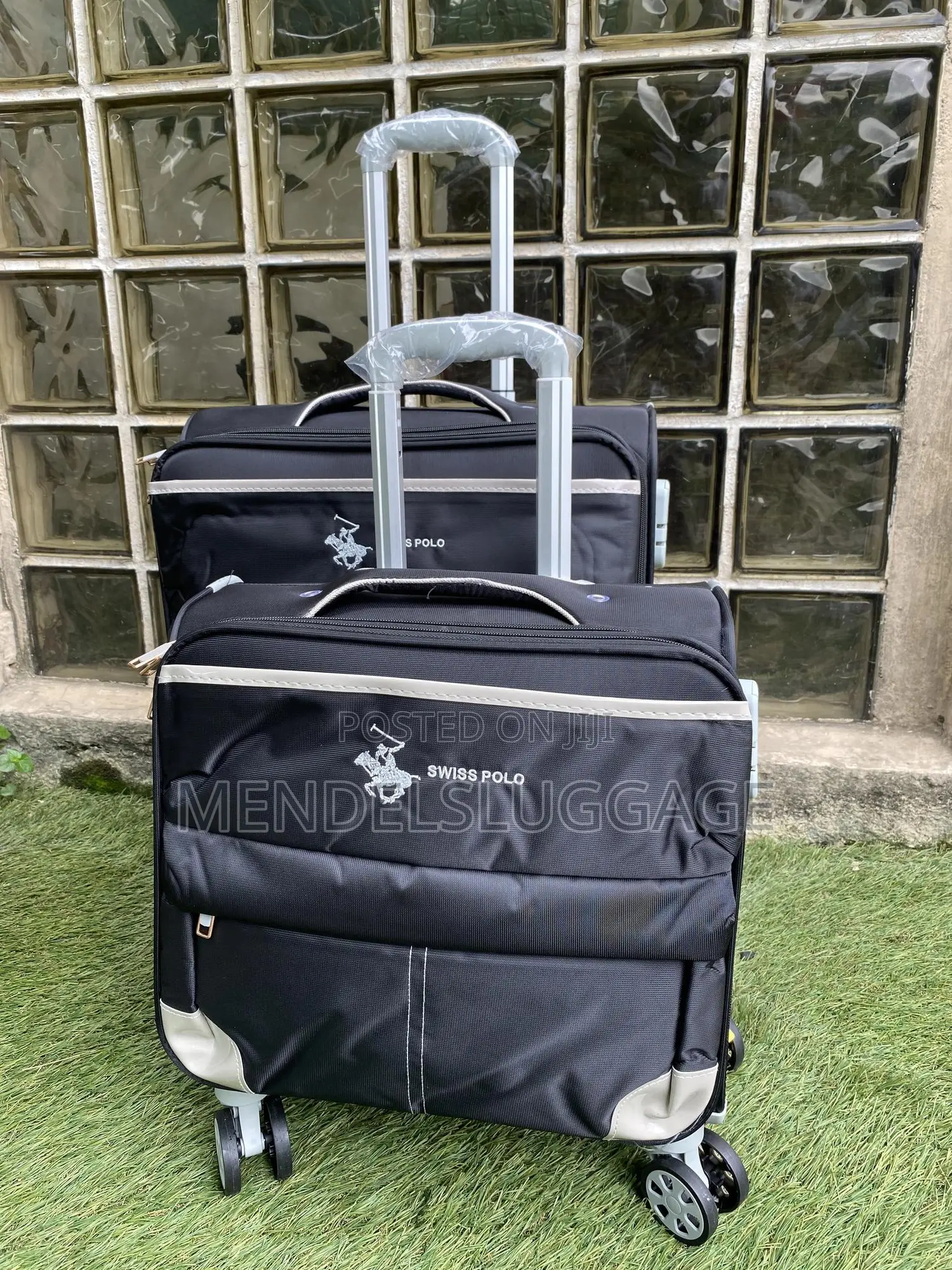 2 Set Swiss Polo Travelling Luggage -Black