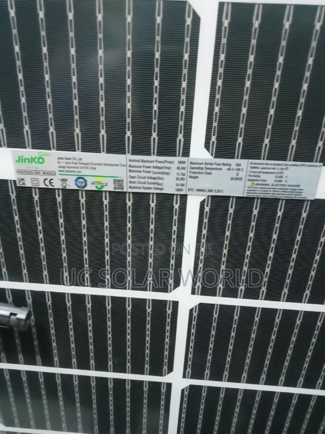 Jinko 600w Panel Half Cut
