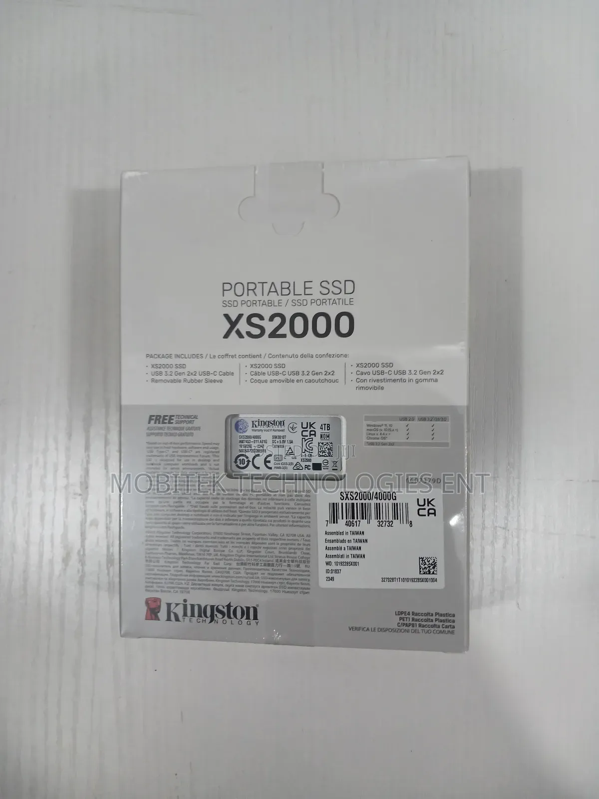4tb Kingston Xs2000 External SSD Storage Drive (2000mb/S)