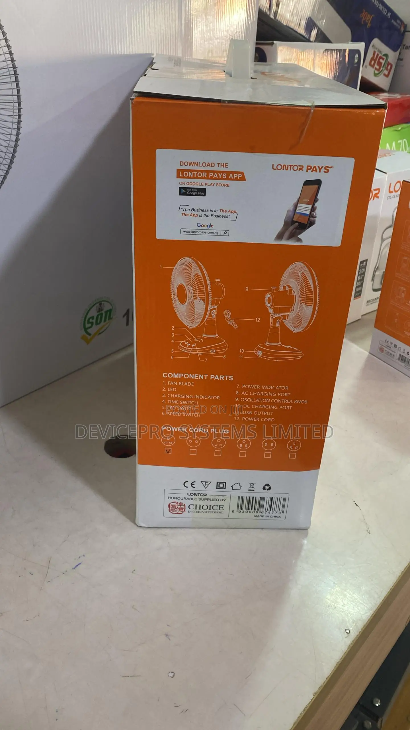 Lontor Rechargeable Table Fan CTL-Cf025-12
