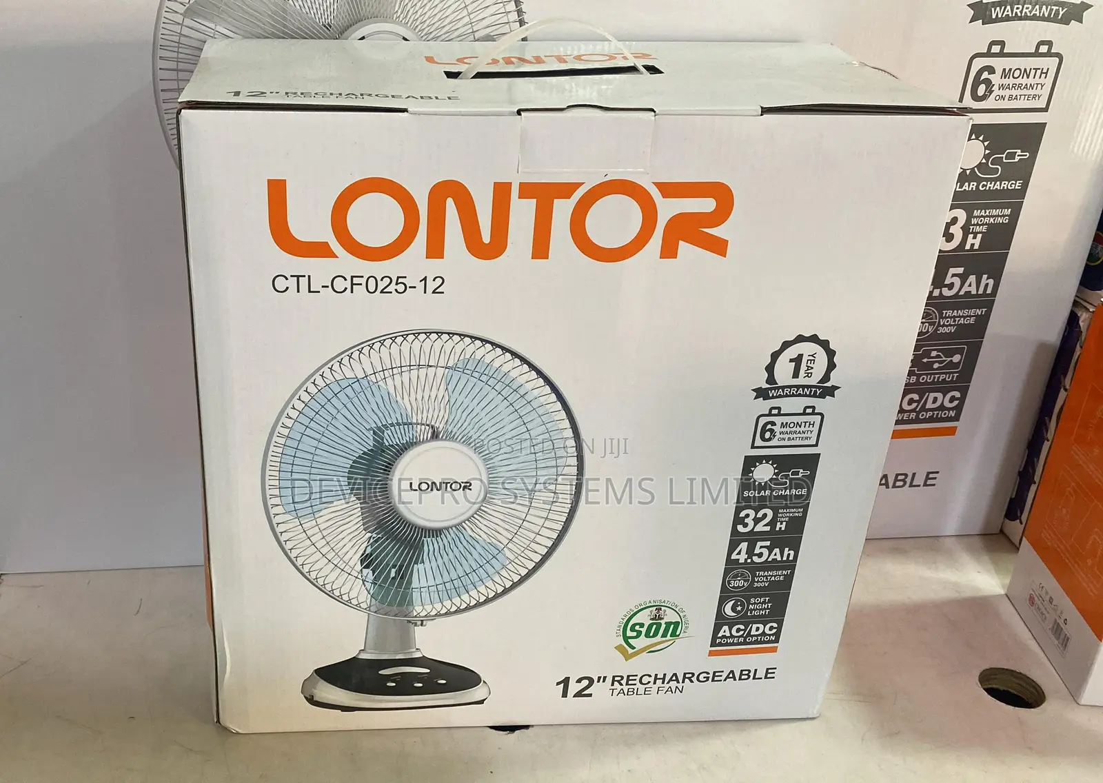 Lontor Rechargeable Table Fan CTL-Cf025-12