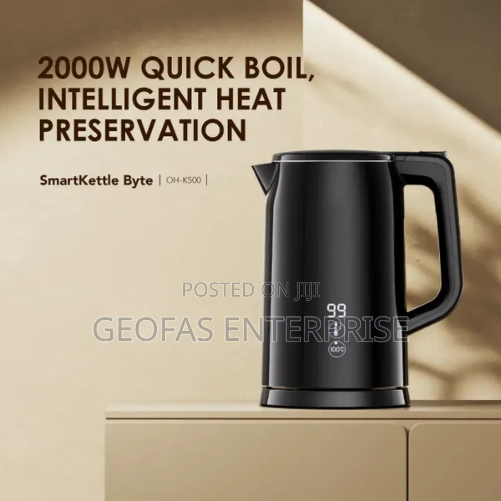Oraimo Smart Byte 2000W 304 Stainless Steel Electric Kettle