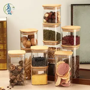 12pcs Square Glass Jar Set