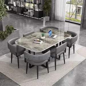 Luxury Dinning Table With 6 Leather Chairs