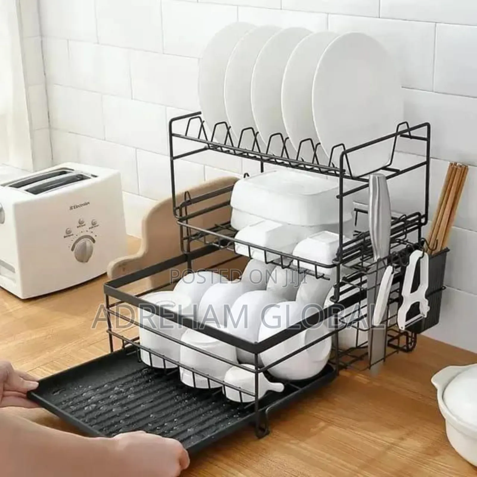 3 Tiers Plate Rack With Cutlery Rack
