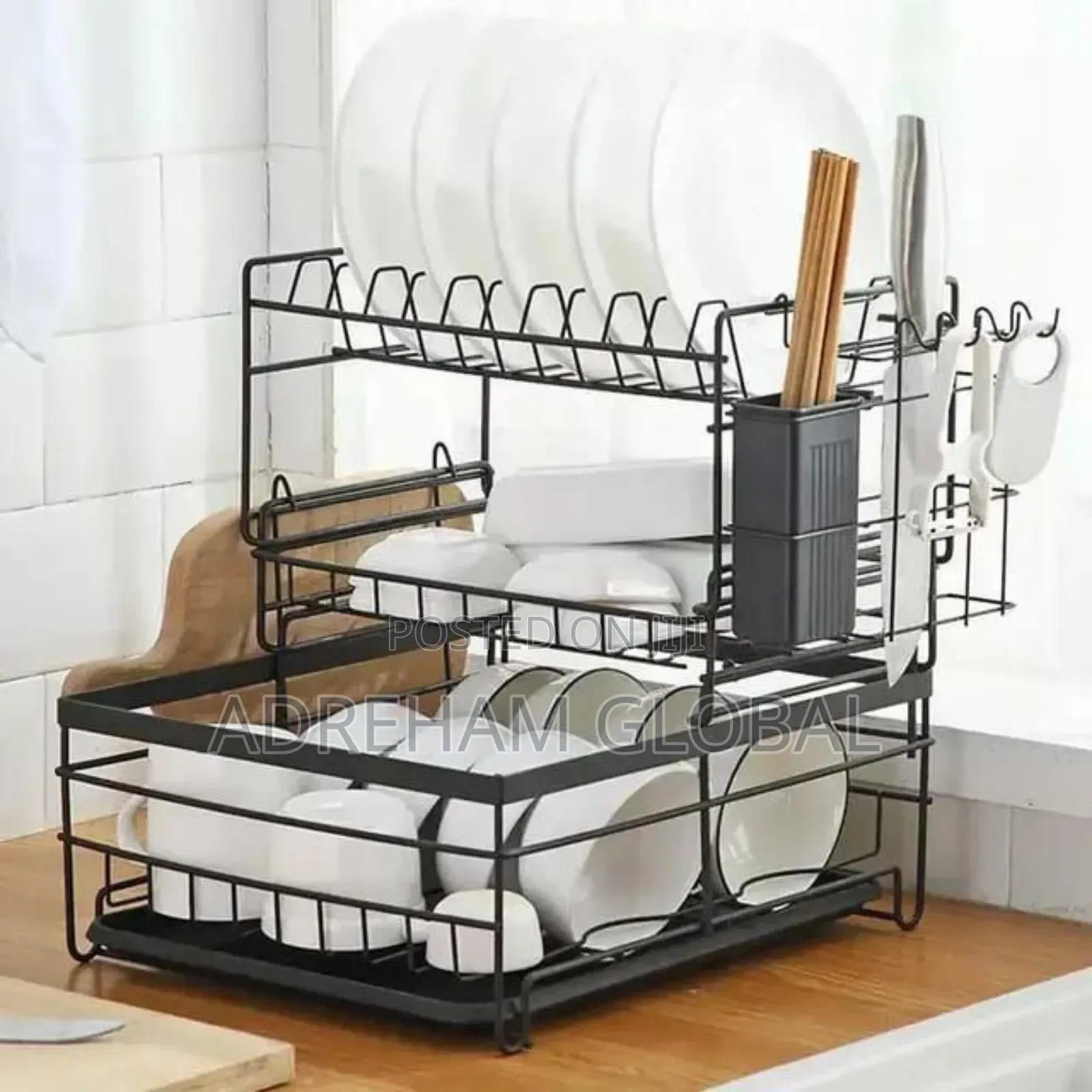 3 Tiers Plate Rack With Cutlery Rack