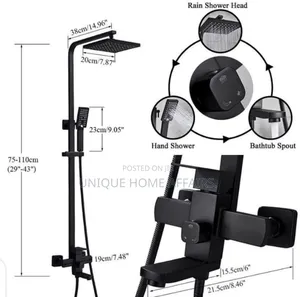 Black Square Shower Set
