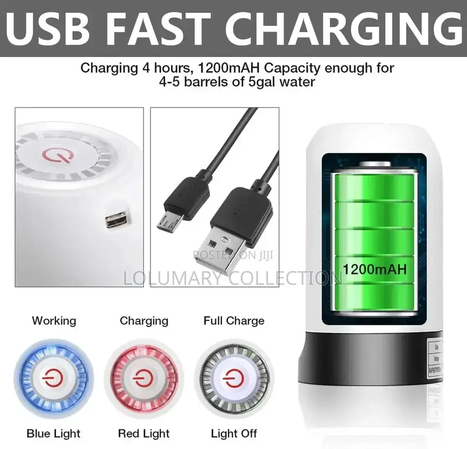 "Automatic Water Dispenser Pump Rechargeable Bottle Water