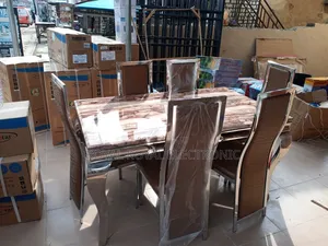 Marble Top 6 Sitter Dining Table Set