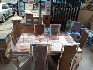 Superior Quality Marble Top 6 Sitter Dining Table Set