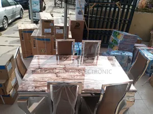 Top Class New Marble Top 6 Sitter Dining Table Set