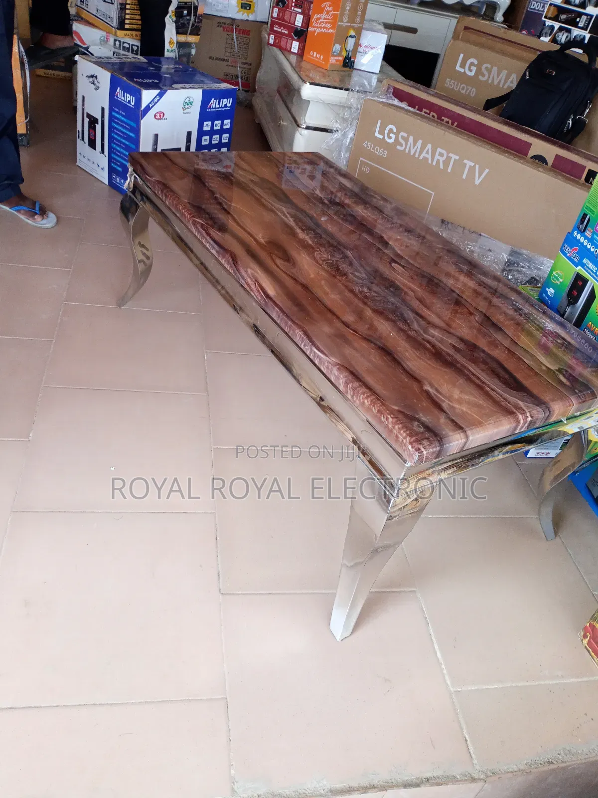 Unique Design Marble Top Rectangular Center Table