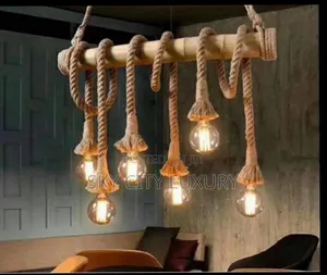 Vintage Rope and Bamboo Hanging Light