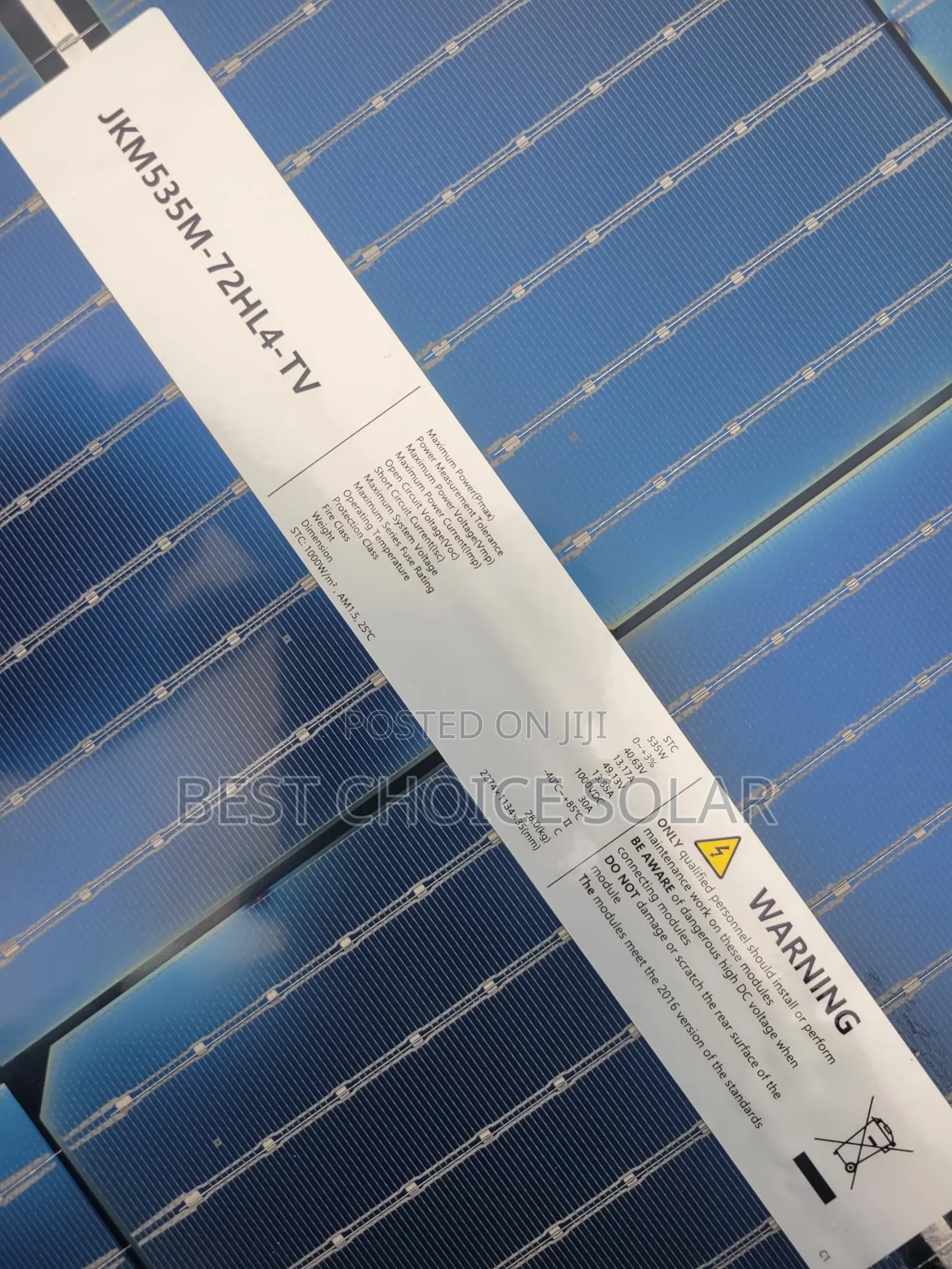 535watt Jinko Solar Panel