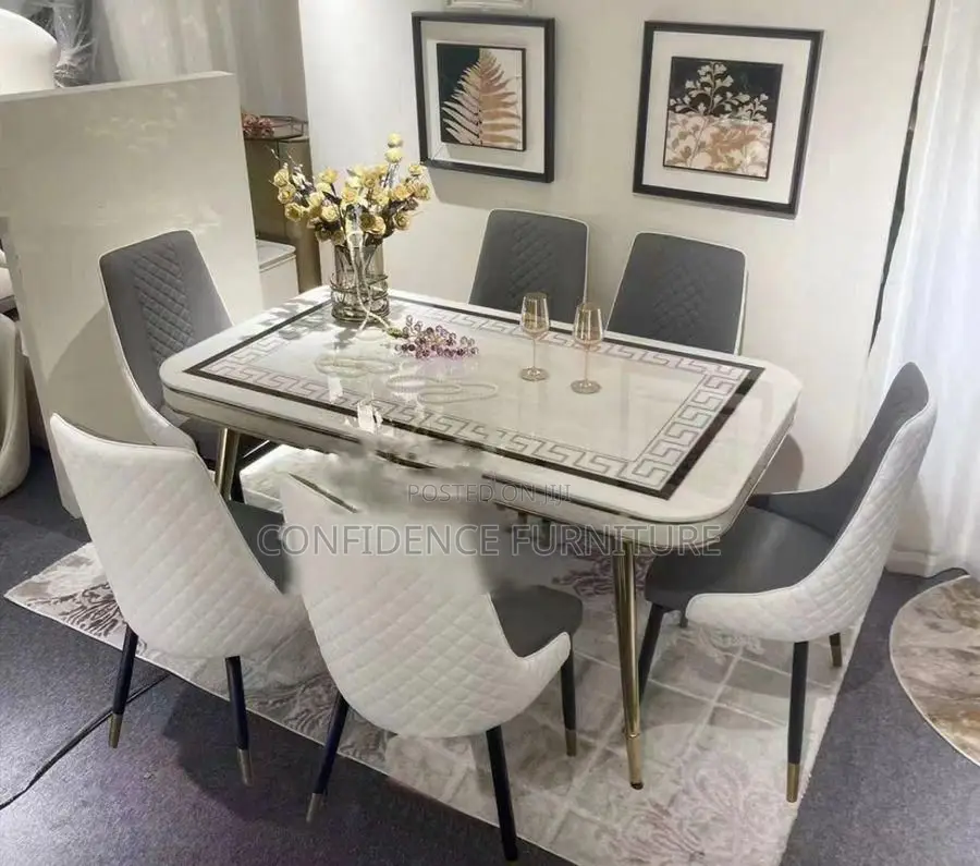 High Quality Marble Dining Table With 6 Chairs