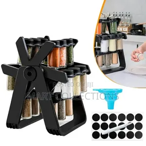 18pcs Rotating Spice Rack Organizer