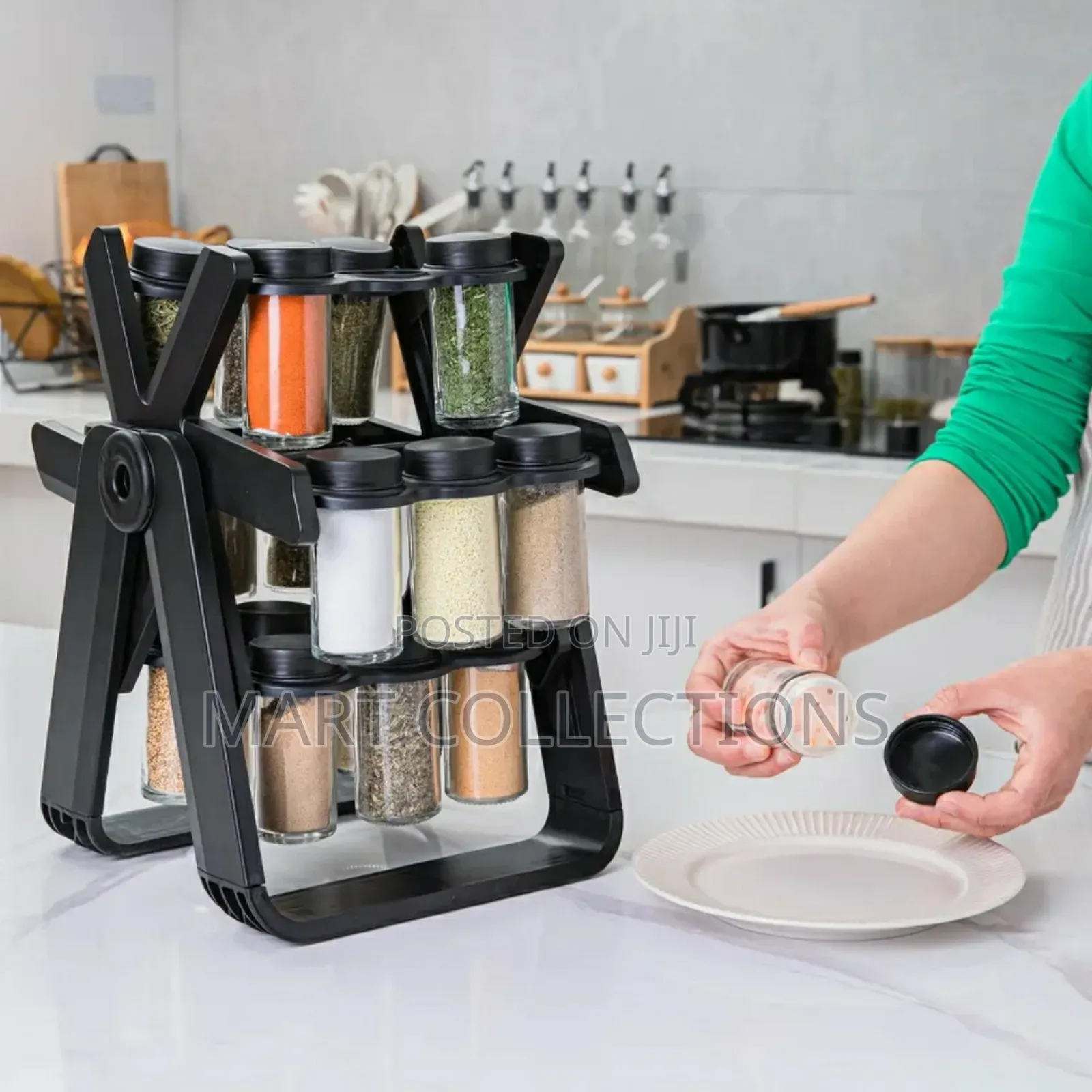 18pcs Rotating Spice Rack Organizer