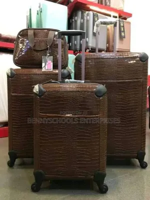 Set of 5 Peach Rubber Plastic Travelling Luggage Boxes