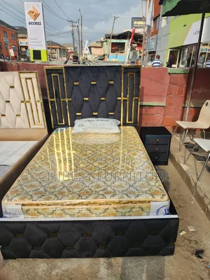 Quality 4.5by6 Upholstery Padded Bed Frame With One Bed Side