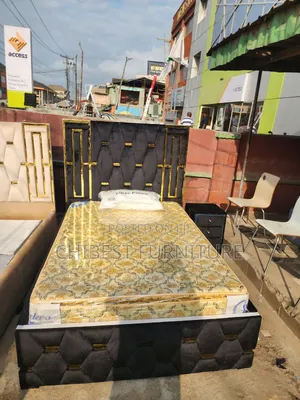 Quality 4.5by6 Upholstery Padded Bed Frame With One Bed Side
