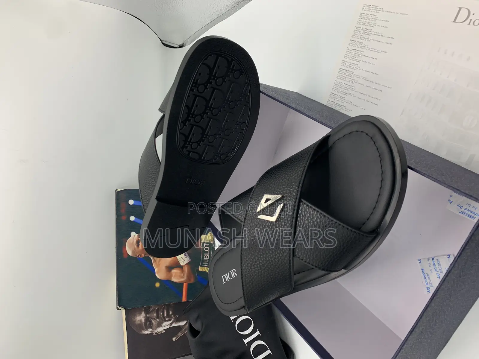 Luxury Dior Calfskin Leather Slipers