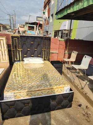 Quality 4.5by6 Upholstery Padded Bed Frame With One Bed Side